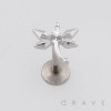 DELICATE DRAGONFLY CZ 316L SURGICAL STEEL THREADLESS PUSH-PIN LABRET SET